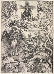 Revelación de San Juan: La mujer vestida del sol de Albrecht Dürer