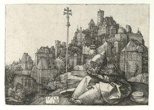 San Antonio leyendo, 1519 de Albrecht Dürer