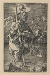 San Cristóbal mirando hacia la derecha de Albrecht Dürer