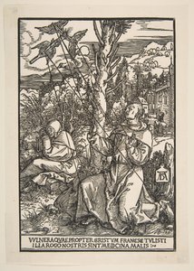 San Francisco recibiendo los estigmas, ca. 1503 de Albrecht Dürer