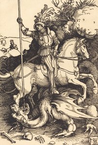 San Jorge matando al dragón, 1501-1504 de Albrecht Dürer