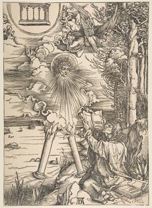 San Juan tragando el libro, de El Apocalipsis, Edición Latina de Albrecht Dürer