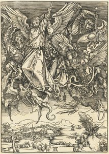 San Miguel luchando contra el dragón de Albrecht Dürer
