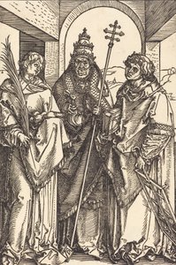 Santos Esteban, Sixto y Lorenzo, probablemente c. 1504-1505 de Albrecht Dürer