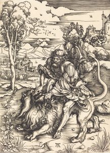 Sansón Luchando con el León de Albrecht Dürer