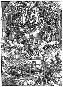 Escena del Apocalipsis, San Juan ante Dios Padre y los Veinticuatro Ancianos de Albrecht Dürer