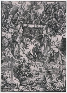 Siete ángeles con trompetas, figura VI, lámina 8 de la serie «El Apocalipsis» de Albrecht Dürer