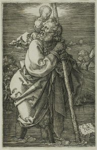 San Cristóbal mirando a la izquierda de Albrecht Dürer