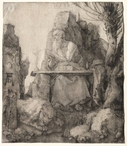 San Jerónimo sentado cerca de un sauce, 1512 de Albrecht Dürer