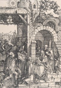 La Adoración de los Magos, de la serie La Vida de la Virgen, ca. 1502 de Albrecht Dürer