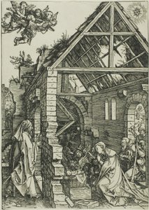 La adoración de los pastores, de La vida de la Virgen de Albrecht Dürer
