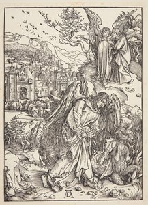 El ángel mostrando a San Juan la Nueva Jerusalén de Albrecht Dürer