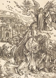 El ángel con la llave del abismo, 1498 de Albrecht Dürer