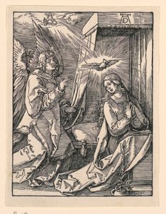 La Anunciación, de la serie La Pequeña Pasión de Albrecht Dürer