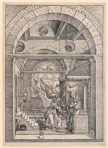 La Anunciación, de la serie Vida de la Virgen de Albrecht Dürer