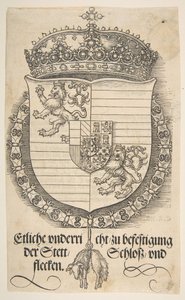 Las armas de Fernando I, Rey de Hungría y Bohemia de Albrecht Dürer