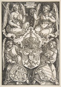 Las armas del Imperio y de Núremberg de Albrecht Dürer