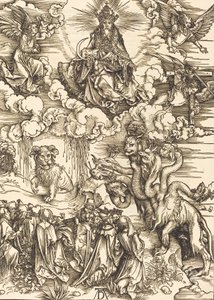 La bestia con dos cuernos como un cordero, 1498 de Albrecht Dürer