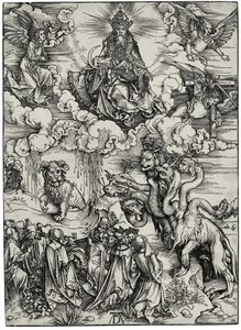 La bestia con dos cuernos como un cordero, c. 1497 de Albrecht Dürer