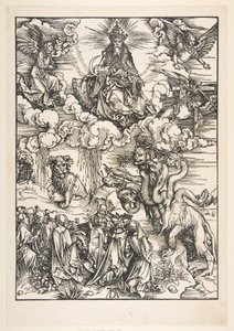 La Bestia con Dos Cuernos como un Cordero, del Apocalipsis de Albrecht Dürer
