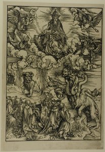 La bestia con dos cuernos como un cordero, del Apocalipsis de Albrecht Dürer
