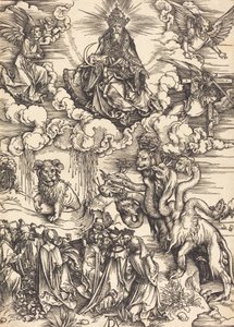 La bestia con dos cuernos como un cordero, probablemente c. 1496-1498 de Albrecht Dürer
