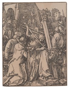 El transporte de la cruz, de la serie La pequeña pasión, 1509 de Albrecht Dürer