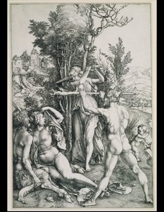 El combate de la virtud y el placer en presencia de Hércules de Albrecht Dürer