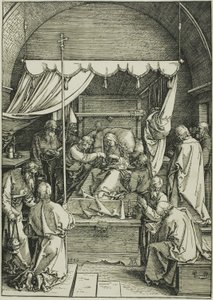 La muerte de la Virgen, de La vida de la Virgen de Albrecht Dürer