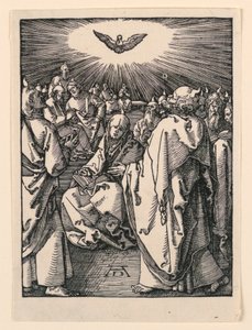 El descenso del Espíritu Santo (Pentecostés), de la serie La pequeña pasión de Albrecht Dürer