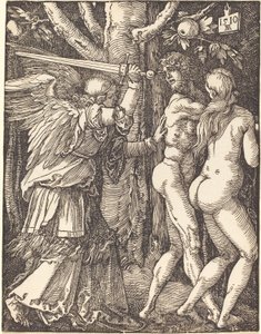 La expulsión del paraíso, de La pequeña pasión de Albrecht Dürer