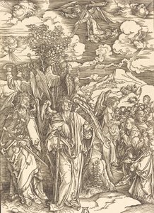 Los Cuatro Ángeles Sosteniendo los Vientos, 1498 de Albrecht Dürer