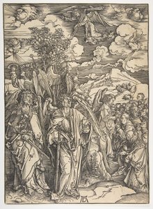 Los Cuatro Ángeles Sosteniendo los Vientos, de El Apocalipsis, Edición Alemana de Albrecht Dürer