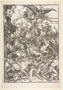 Los cuatro jinetes, de El Apocalipsis, Edición Latina de Albrecht Dürer