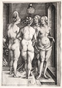 Las cuatro brujas, cuatro mujeres desnudas, 1497 de Albrecht Dürer