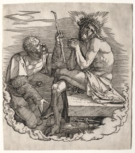 La Gran Pasión: Página de título - Cristo, Hombre de Dolores de Albrecht Dürer