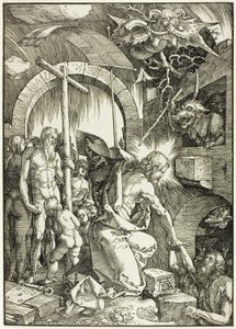 El desgarro del infierno - Cristo en el limbo, lámina nueve de La gran pasión de Albrecht Dürer