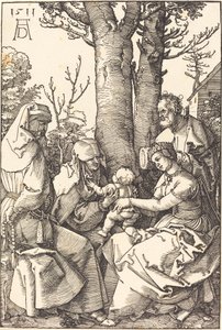 La Sagrada Familia con Joaquín y Ana bajo un árbol de Albrecht Dürer