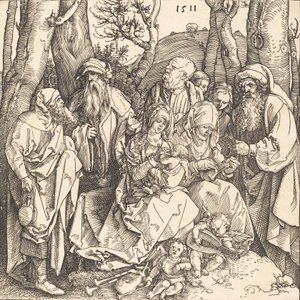 La Sagrada Familia con dos ángeles músicos, 1511 de Albrecht Dürer