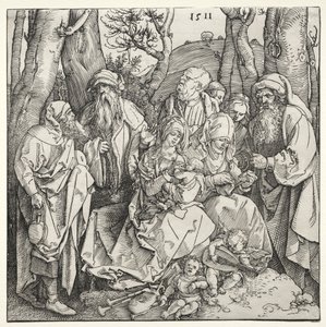 La Sagrada Familia con Dos Ángeles Músicos de Albrecht Dürer