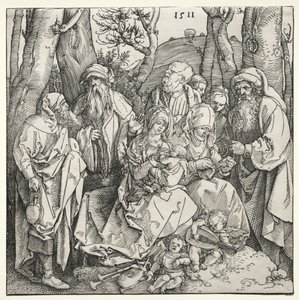 La Sagrada Familia con dos ángeles músicos, 1511 de Albrecht Dürer