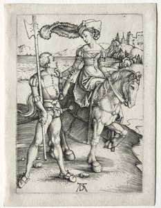 La dama montando y el lansquenete de Albrecht Dürer