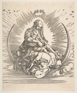 La Madonna en el Creciente, Frontispicio de La Vida de la Virgen, ca. 1511 de Albrecht Dürer