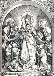 La Madonna con los Frailes Cartujos, San Juan Bautista y San Bruno, 1515 1906 de Albrecht Dürer