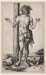 El Hombre de Dolores (con manos levantadas) de Albrecht Dürer