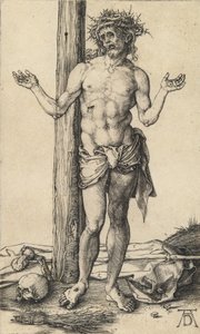 El hombre de dolores con los brazos extendidos, c. 1500 de Albrecht Dürer