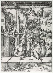 La Casa de Baños de los Hombres, c. 1496-1497 de Albrecht Dürer