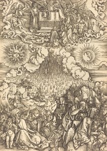La apertura del quinto y sexto sello, probablemente c. 1496-1498 de Albrecht Dürer