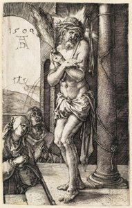 La Pasión: el Varón de Dolores junto a la columna de Albrecht Dürer