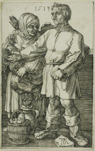 El campesino y su esposa en el mercado de Albrecht Dürer